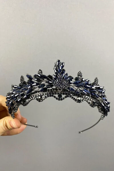 Lena Kristalli Munchoqlar bilan bezatilgan Kelin Xina Toji va Sirg'a To'plami - Modazone (1)