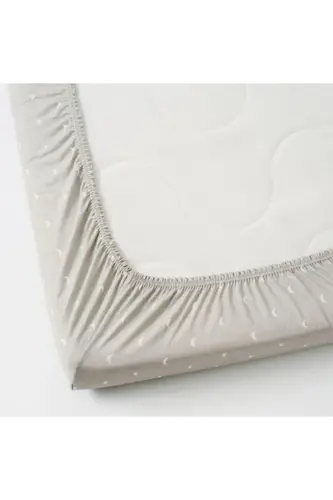 Lenast Fitted Sheet Set, White-Beige - 2 Pack - 4