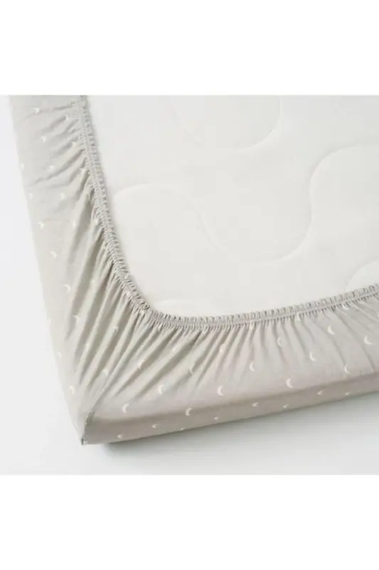 Lenast Fitted Sheet Set, White-Beige - 2 Pack - 4