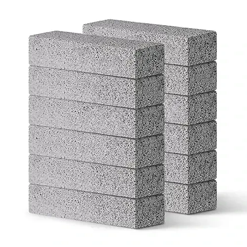 Lenicany 12Pack Pumice Stone for Toilet Cleaning Bowl Stick,Powerfully Cleans Hard Water Rings, Calcium Buildup & Stains, Suitable for Cleaning Toilet, Bathtubs, Kitchen Sink, Grill 