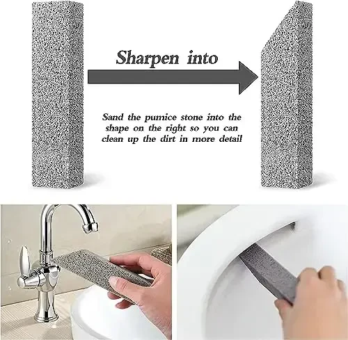 Lenicany 12Pack Pumice Stone for Toilet Cleaning Bowl Stick,Powerfully Cleans Hard Water Rings, Calcium Buildup & Stains, Suitable for Cleaning Toilet, Bathtubs, Kitchen Sink, Grill - LENICANY (1)