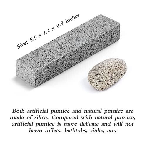 Lenicany 6Pack Pumice Stone for Toilet Cleaning Bowl Stick,Powerfully Cleans Hard Water Rings, Calcium Buildup & Stains, Suitable for Cleaning Toilet, Bathtubs, Kitchen Sink, Grill - 3