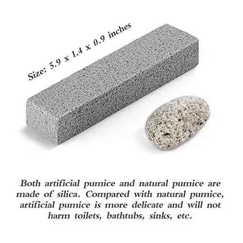 Lenicany 6Pack Pumice Stone for Toilet Cleaning Bowl Stick,Powerfully Cleans Hard Water Rings, Calcium Buildup & Stains, Suitable for Cleaning Toilet, Bathtubs, Kitchen Sink, Grill - 3