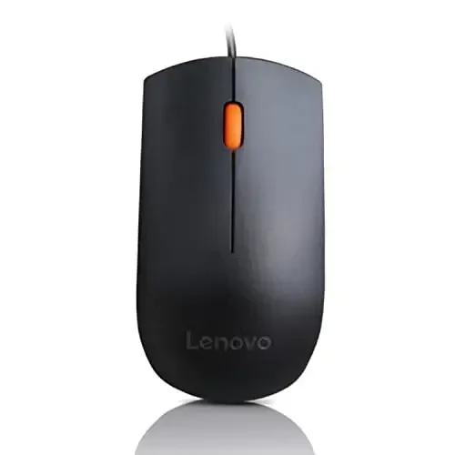 Lenovo 300 USB simli kompyuter sichqonchasi - 1600 DPI, ishonchli USB-A simli ulanish, oson 3 tugmali navigatsiya, uzoq muddatli, bardoshli asosiy sichqoncha, qora rangga ega to'liq o'lchamli optik ikki tomonlama sichqoncha - 1
