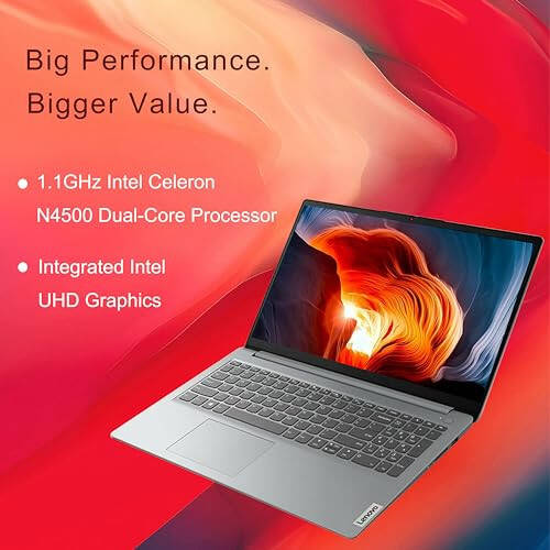 LENOVO IdeaPad 1 Laptop, 15.6” FHD Display, Intel Celeron N4500 Processor, 12GB RAM, 512GB SSD, SD Card Reader, Numeric Keypad, HDMI, Wi-Fi 6, Windows 11 Home, 1 Year Office 365, Grey - 2