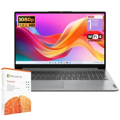 Lenovo IdeaPad 1 Student Laptop, Intel Dual Core Processor, 12GB RAM, 256GB SSD + 128GB eMMC, 15.6