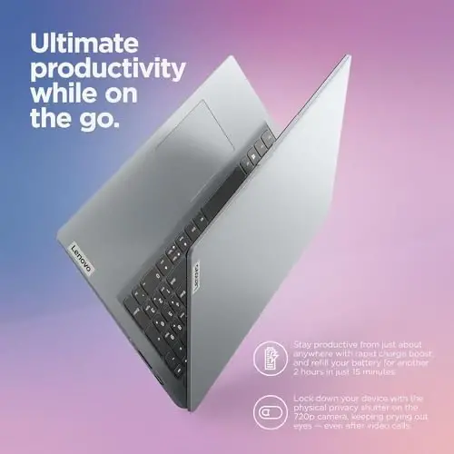 Lenovo IdeaPad 1 Student Laptop, Intel Dual Core Processor, 12GB RAM, 256GB SSD + 128GB eMMC, 15.6
