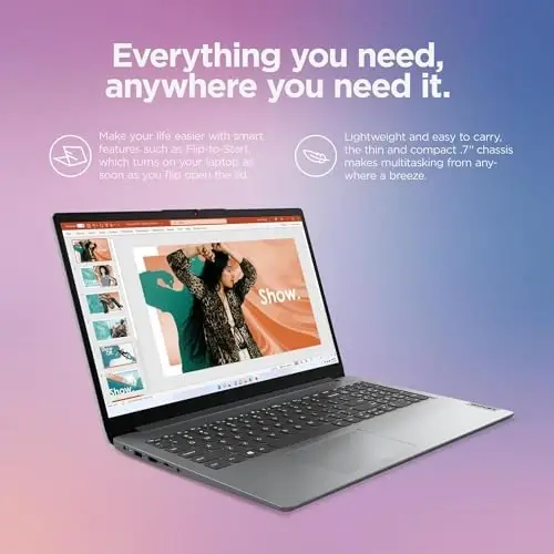 Lenovo IdeaPad 1 Student Laptop, Intel Dual Core Processor, 12GB RAM, 256GB SSD + 128GB eMMC, 15.6