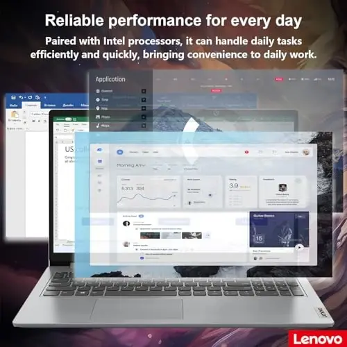 Lenovo IdeaPad 2025 Laptop, 15.6” FHD Anti-Glare, Intel 4-Core CPU, 12GB RAM, 256GB SSD, Wi-Fi 6, 10HR Battery, Win11, 1 Yr ADP + Office 365 w/1TB Cloud Storage, Student & Home Use, w/Cooler Bundle - 4