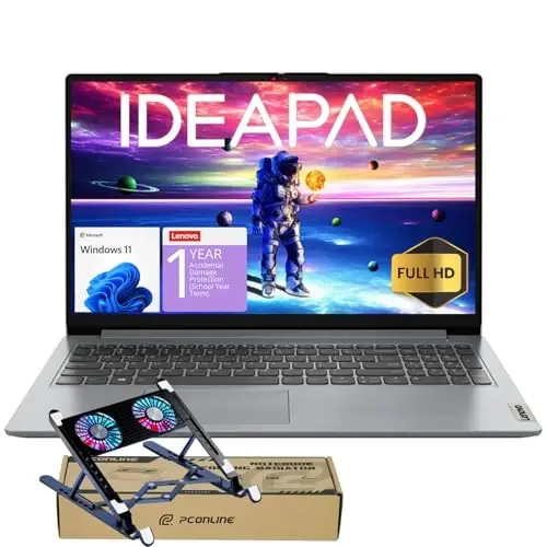 Lenovo IdeaPad 2025 Laptop, 15.6” FHD Anti-Glare, Intel 4-Core CPU, 20GB RAM, 1TB SSD, Wi-Fi 6, 10HR Battery, Win11, 1 Yr ADP + Office 365 w/1TB Cloud Storage, Student & Home Use, w/Cooler Bundle - 2