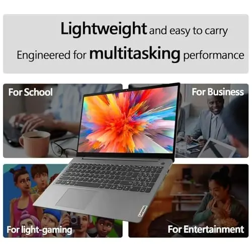 Lenovo IdeaPad 2025 Laptop, 15.6” FHD Anti-Glare, Intel 4-Core CPU, 20GB RAM, 1TB SSD, Wi-Fi 6, 10HR Battery, Win11, 1 Yr ADP + Office 365 w/1TB Cloud Storage, Student & Home Use, w/Cooler Bundle - 6