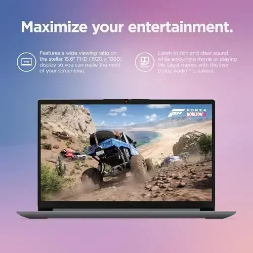 Lenovo IdeaPad 2025 Laptop, 15.6” FHD Anti-Glare, Intel 4-Core CPU, 36GB RAM, 2TB SSD, Wi-Fi 6, 10HR Battery, Win11, 1 Yr ADP + Office 365 w/1TB Cloud Storage, Student & Home Use, w/Cooler Bundle - 5