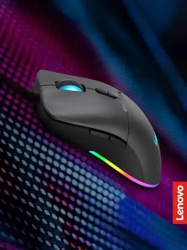 Lenovo M210 RGB Simli O'yin Sichqonchasi Kompyuter, Noutbuk, Windows va Chrome OS bilan mos keladi - 3 Zonali RGB, 8000 DPI Sozlanishi Sensor, 7 Dasturlash mumkin bo'lgan Tugmalar – O'yinchi Uchun Kaft Tutqich Sichqonchasi (Qora) - 7