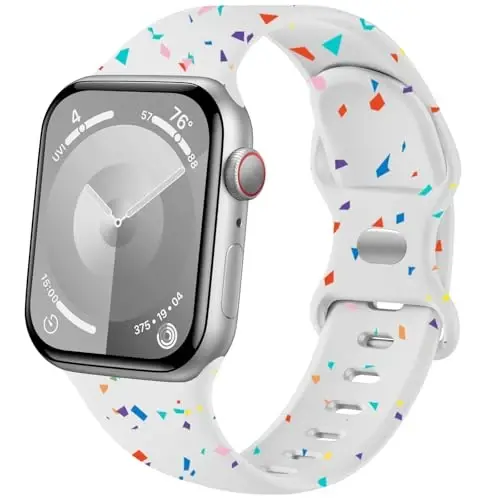 Lenrao Sport Band Compatible with Apple Watch Band 44mm 45mm 46mm 40mm 42mm 38mm 41mm 49mm, Soft Silicone Waterproof Replacement Strap for iWatch Watch Series 11 10 9 8 7 6 5 4 3 2 1 SE Ultra Women Men 