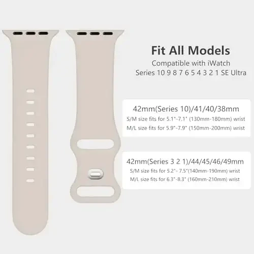 Lenrao Apple Watch SE tasmalari bilan mos keladi, nafas oladigan sport silikon bilaguzuk Apple Watch 44mm 45mm 46mm 42mm 49mm erkaklar/iWatch 10/9/8/7/6/5/4/3/2/1 SE Ultra uchun mos keladi - 4