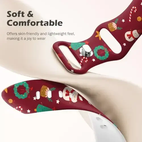 Lenrao Apple Watch SE tasmalariga mos keladi, nafas oladigan silikon sozlanishi bilaguzuk Apple Watch 44mm 45mm 42mm 46mm erkaklar/iWatch 10/9/8/7/6/5/4/3/2/1 SE Ultra uchun mos keladi - 3