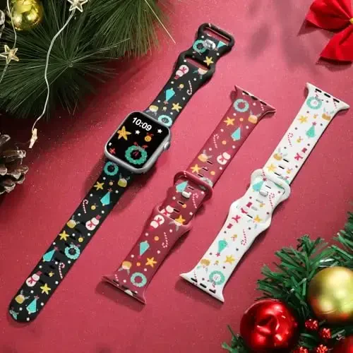 Lenrao Compatible with Apple Watch SE Bands, Breathable Silicone Adjustable Wristband Compatible with Apple Watch Bands 44mm 45mm 42mm 46mm for Men/for iWatch band Series 10/9/8/7/6/5/4/3/2/1 SE Ultra - 6