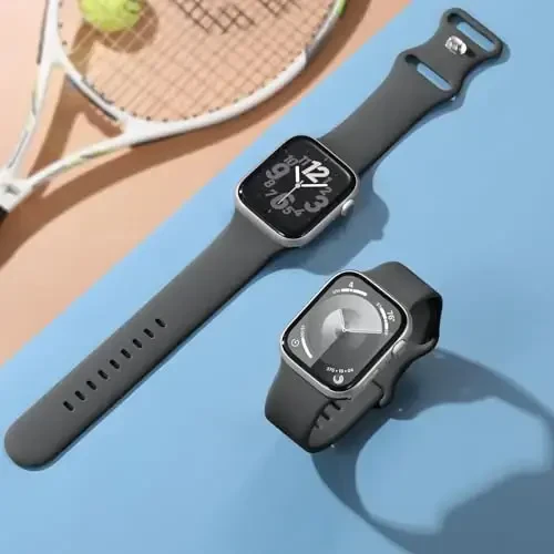 Lenrao Sport Band Compatible with Apple Watch Band 44mm 45mm 46mm 40mm 42mm 38mm 41mm 49mm, Soft Silicone Waterproof Replacement Strap for iWatch Watch Series 11 10 9 8 7 6 5 4 3 2 1 SE Ultra Women Men - 5