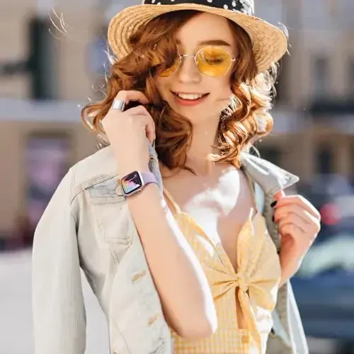 Lenrao Compatible with Apple Watch SE Bands, Breathable Sport Silicone Adjustable Wristband Compatible with Apple Watch Bands 44mm 45mm 46mm 42mm 49mm for Men - 6