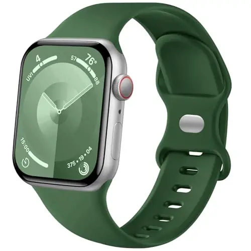 Lenrao Compatible with Apple Watch Bands for Men,Compatible with Apple Watch Bands 46mm 44mm 45mm 42mm 49mm,Silicone Sport Waterproof Adjustable Straps for iWatch bands - 1