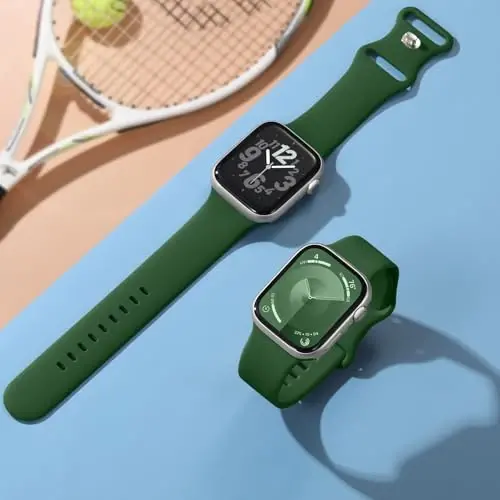 Lenrao Compatible with Apple Watch Bands for Men,Compatible with Apple Watch Bands 46mm 44mm 45mm 42mm 49mm,Silicone Sport Waterproof Adjustable Straps for iWatch bands - 6