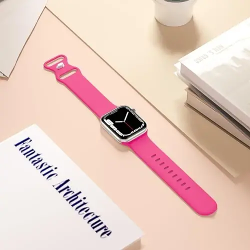 Lenrao Compatible with iWatch Bands for Women, Breathable Sport Silicone Adjustable Wristband Compatible with Apple Watch Bands for Women 40mm 42mm 38mm 41mm Series 10/9/8/7/6/5/4/3/2/1 SE Ultra - 5
