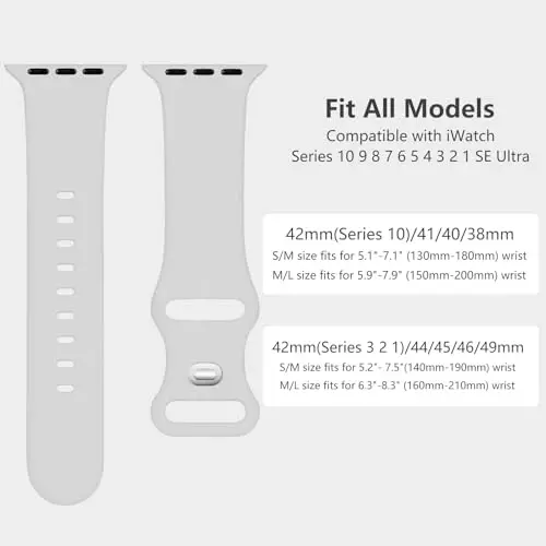 Lenrao Sport Band Compatible with Apple Watch Band 44mm 45mm 46mm 40mm 42mm 38mm 41mm 49mm, Soft Silicone Waterproof Replacement Strap for iWatch Watch Series 11 10 9 8 7 6 5 4 3 2 1 SE Ultra Women Men - 5