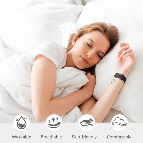 Lenrao, Kadınlar için Apple Watch Kordonları 40mm 42mm 38mm 41mm ile Uyumlu, Siyah Silikon Spor Su Geçirmez Ayarlanabilir iWatch Kordonları/Saat Serisi 10/9/8/7/6/5/4/3/2/1 SE Ultra için Kayışlar 