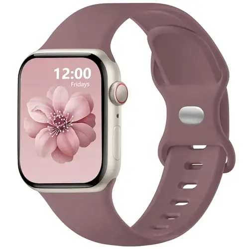 Lenrao, Kadınlar için Apple Watch Kordonları ile Uyumlu 42mm 40mm 38mm 41mm, iWatch Kordonları Serisi 10/9/8/7/6/5/4/3/2/1 SE Ultra için Silikon Spor Su Geçirmez Ayarlanabilir Kayışlar - LENRAO