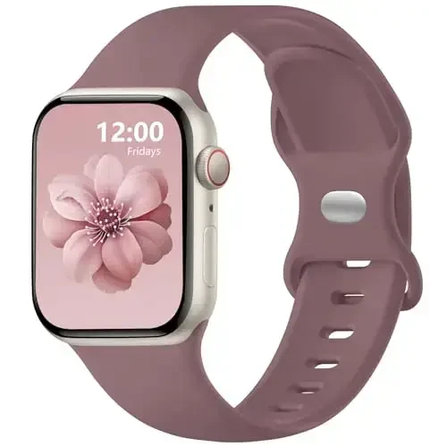 Lenrao Compatible with Apple Watch Bands for Women 42mm 40mm 38mm 41mm,Silicone Sport Waterproof Adjustable Straps for iWatch Bands Series 10/9/8/7/6/5/4/3/2/1 SE Ultra 