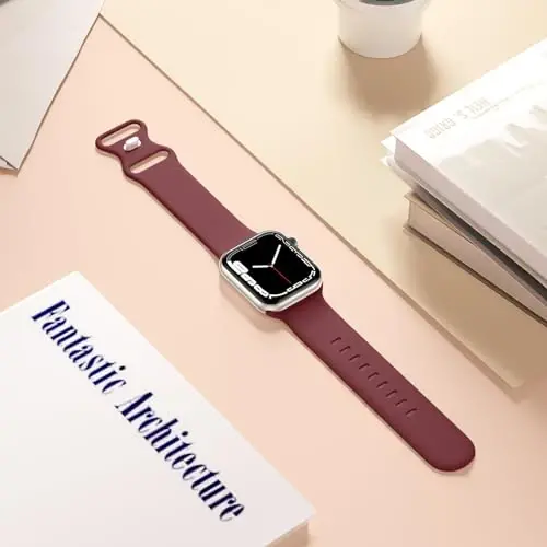 Lenrao Sport Band Compatible with Apple Watch Band 44mm 45mm 46mm 40mm 42mm 38mm 41mm 49mm, Soft Silicone Waterproof Replacement Strap for iWatch Watch Series 11 10 9 8 7 6 5 4 3 2 1 SE Ultra Women Men - 5