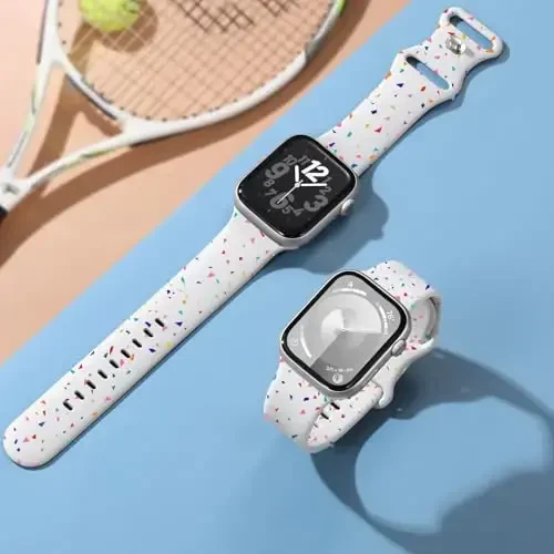 Lenrao совместим с ремешками Apple Watch для мужчин, мягкий спортивный силиконовый ремешок, совместимый с ремешками Apple Watch 44mm 45mm 42mm 46mm/для ремешков iWatch для мужчин/Watch Series 10/9/8/7/6/5/4/3/2/1 SE Ultra - 6