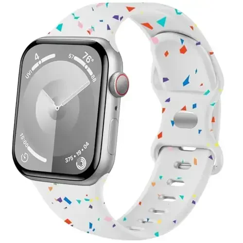 Lenrao Совместим с ремешками для Apple Watch 42 мм 40 мм 38 мм 41 мм для женщин, силиконовые спортивные водонепроницаемые регулируемые ремешки для ремешков iWatch Watch Series 10/9/8/7/6/5/4/3/2/1 SE Ultra 