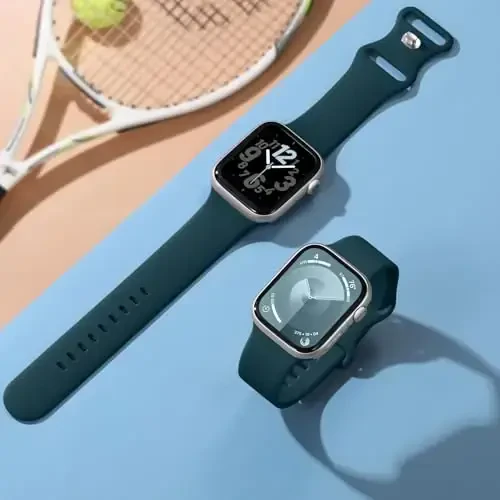 Lenrao Совместимый с ремешками Apple Watch для мужчин, мягкий спортивный силиконовый ремешок, совместимый с ремешками Apple Watch 44 мм 45 мм 42 мм 46 мм/для ремешков iWatch для мужчин/Watch Series 10/9/8/7/6/5/4/3/2/1 SE Ultra - 6