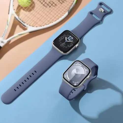 Lenrao Sport Band Compatible with Apple Watch Band 44mm 45mm 46mm 40mm 42mm 38mm 41mm 49mm, Soft Silicone Waterproof Replacement Strap for iWatch Watch Series 11 10 9 8 7 6 5 4 3 2 1 SE Ultra Women Men - 6
