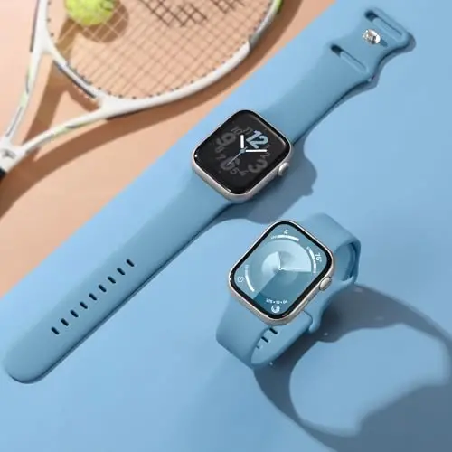 Lenrao Sport Band Compatible with Apple Watch Band 44mm 45mm 46mm 40mm 42mm 38mm 41mm 49mm, Soft Silicone Waterproof Replacement Strap for iWatch Watch Series 11 10 9 8 7 6 5 4 3 2 1 SE Ultra Women Men - 6