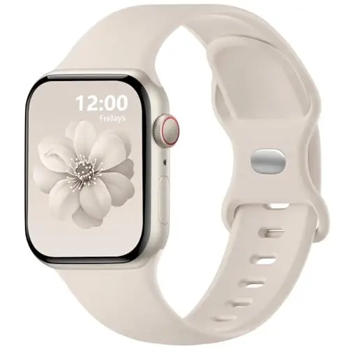 Lenrao Spor Bandı, Apple Watch Bantları 42mm 40mm 38mm 41mm Kadınlar için Uyumlu, Silikon Su Geçirmez Kayış Değiştirme Apple Watch Serisi 10/9/8/7/6/5/4/3/2/1 SE Ultra/iWatch Bantları ile Uyumlu 