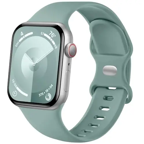 Lenrao Sport Band Compatible with Apple Watch Band 44mm 45mm 46mm 40mm 42mm 38mm 41mm 49mm, Soft Silicone Waterproof Replacement Strap for iWatch Watch Series 11 10 9 8 7 6 5 4 3 2 1 SE Ultra Women Men - 1