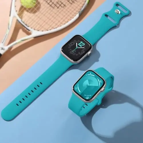 Lenrao Sport Band Compatible with Apple Watch Band 44mm 45mm 46mm 40mm 42mm 38mm 41mm 49mm, Soft Silicone Waterproof Replacement Strap for iWatch Watch Series 11 10 9 8 7 6 5 4 3 2 1 SE Ultra Women Men - 6