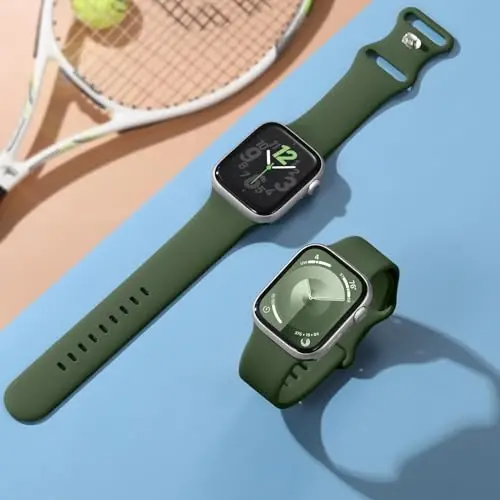 Lenrao Sport Band Compatible with Apple Watch Band 44mm 45mm 46mm 40mm 42mm 38mm 41mm 49mm, Soft Silicone Waterproof Replacement Strap for iWatch Watch Series 11 10 9 8 7 6 5 4 3 2 1 SE Ultra Women Men - 5