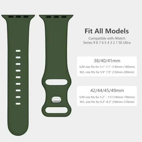 Lenrao Sport Band Compatible with Apple Watch Band 44mm 45mm 46mm 40mm 42mm 38mm 41mm 49mm, Soft Silicone Waterproof Replacement Strap for iWatch Watch Series 11 10 9 8 7 6 5 4 3 2 1 SE Ultra Women Men - 6