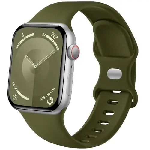 Lenrao Sport Band Compatible with Apple Watch Band 44mm 45mm 46mm 40mm 42mm 38mm 41mm 49mm, Soft Silicone Waterproof Replacement Strap for iWatch Watch Series 11 10 9 8 7 6 5 4 3 2 1 SE Ultra Women Men 