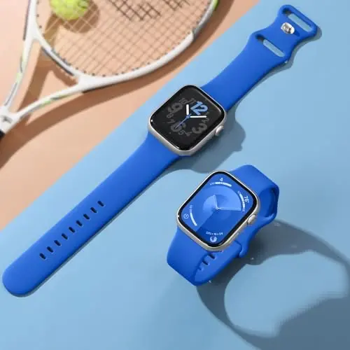 Lenrao Spor Kordon Apple Watch ile Uyumlu 44mm 45mm 46mm 40mm 42mm 38mm 41mm 49mm, iWatch Watch Series 11 10 9 8 7 6 5 4 3 2 1 SE Ultra Kadın Erkek için Yumuşak Silikon Su Geçirmez Yedek Kayış - 5