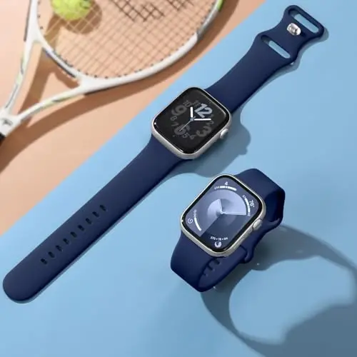 Lenrao Spor Kordon Apple Watch ile Uyumlu 44mm 45mm 46mm 40mm 42mm 38mm 41mm 49mm, iWatch Watch Series 11 10 9 8 7 6 5 4 3 2 1 SE Ultra Kadın Erkek için Yumuşak Silikon Su Geçirmez Yedek Kayış - 6