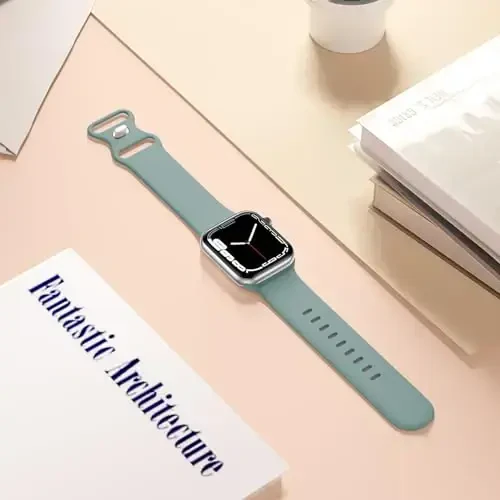 Lenrao Sport Band Compatible with Apple Watch Band 44mm 45mm 46mm 40mm 42mm 38mm 41mm 49mm, Soft Silicone Waterproof Replacement Strap for iWatch Watch Series 11 10 9 8 7 6 5 4 3 2 1 SE Ultra Women Men - 5
