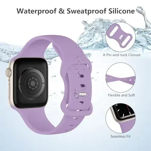 Lenrao Sport Band Apple Watch 46mm 44mm 45mm 42mm 49mm erkaklar uchun mos keladi,Silikon sozlanishi suv o'tkazmaydigan tasmali almashtirish iWatch Bands/Series 10/9/8/7/6/5/4/3/2/1 SE Ultra bilan mos keladi - 2