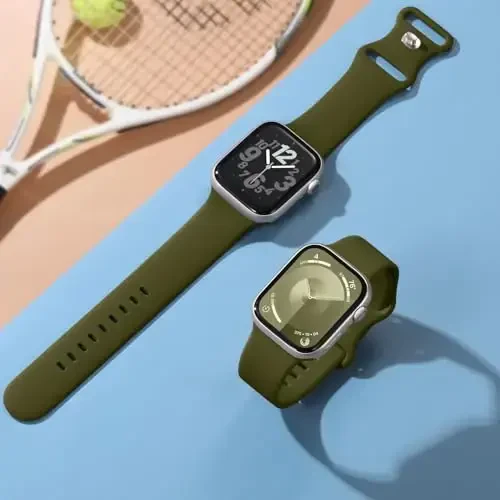 Lenrao Sport Band Apple Watch Band 44mm 45mm 46mm 40mm 42mm 38mm 41mm 49mm bilan mos keladi, iWatch Watch Series 11 10 9 8 7 6 5 4 3 2 1 SE Ultra Women Men uchun yumshoq silikon suv o'tkazmaydigan almashtirish tasmasi - 6