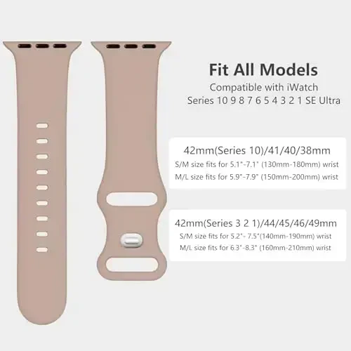 Lenrao Sport Band Apple Watch Band 44mm 45mm 46mm 40mm 42mm 38mm 41mm 49mm bilan mos keladi, Soft Silicone Waterproof Replacement Strap iWatch Watch Series 11 10 9 8 7 6 5 4 3 2 1 SE Ultra Women Men uchun - 4