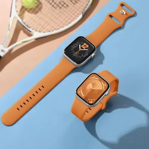 Lenrao Sport Band Apple Watch Band 44mm 45mm 46mm 40mm 42mm 38mm 41mm 49mm bilan mos keladi, Yumshoq silikon suvga chidamli almashtirish tasmasi iWatch Watch Series 11 10 9 8 7 6 5 4 3 2 1 SE Ultra Women Men uchun - 6