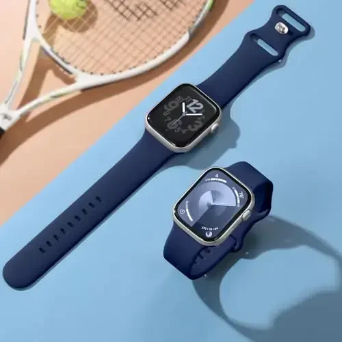 Lenrao Sport Band Apple Watch Bands 40mm 38mm 42mm 41mm ayollar uchun mos, Silikon sozlanishi suv o'tkazmaydigan tasma Apple Watch Series 10/9/8/7/6/5/4/3/2/1 SE Ultra iWatch Bands uchun mos - 5